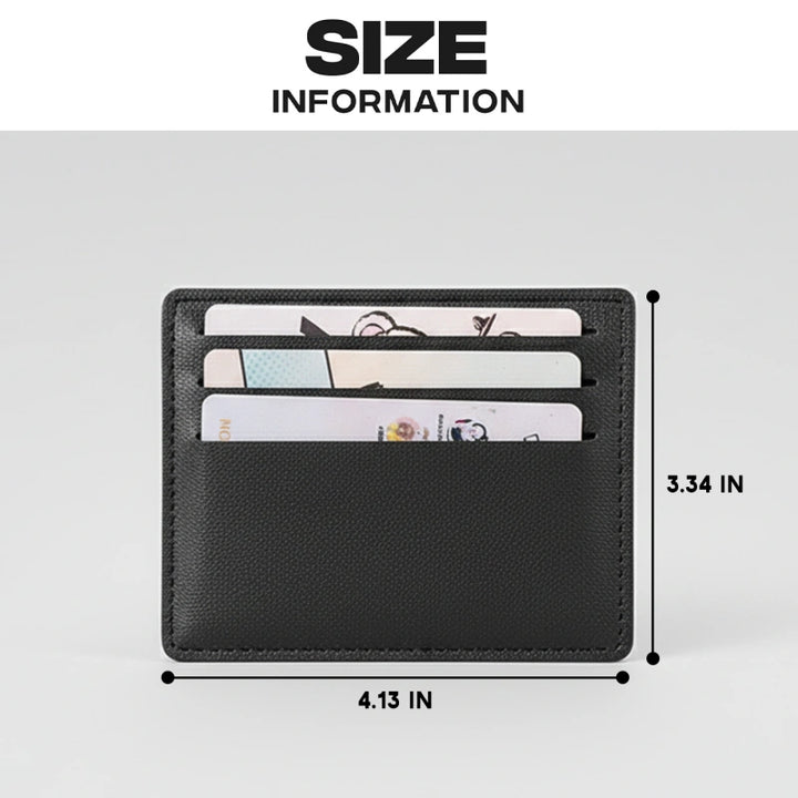 Personalized Leather Card Holder – Slim Genuine Leather Wallet | Custom Credit Card Case | Minimalist Business Card Wallet Gift for Him or Her