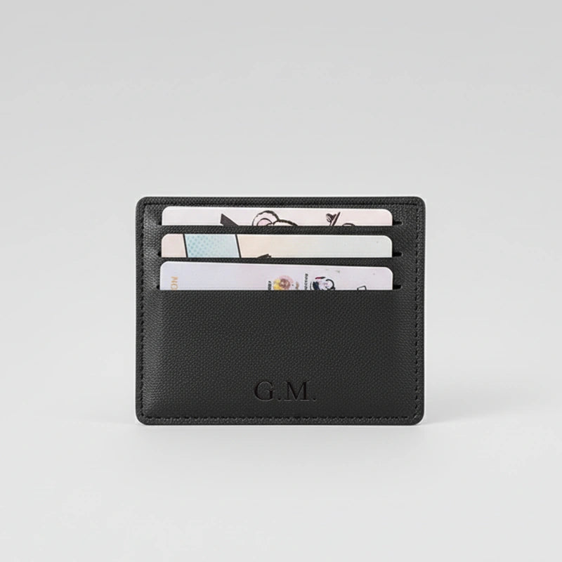 Personalized Leather Card Holder – Slim Genuine Leather Wallet | Custom Credit Card Case | Minimalist Business Card Wallet Gift for Him or Her