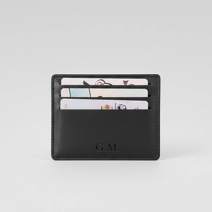 Personalized Leather Card Holder – Slim Genuine Leather Wallet | Custom Credit Card Case | Minimalist Business Card Wallet Gift for Him or Her