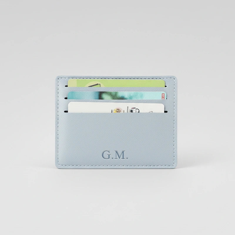 Personalized Leather Card Holder – Slim Genuine Leather Wallet | Custom Credit Card Case | Minimalist Business Card Wallet Gift for Him or Her