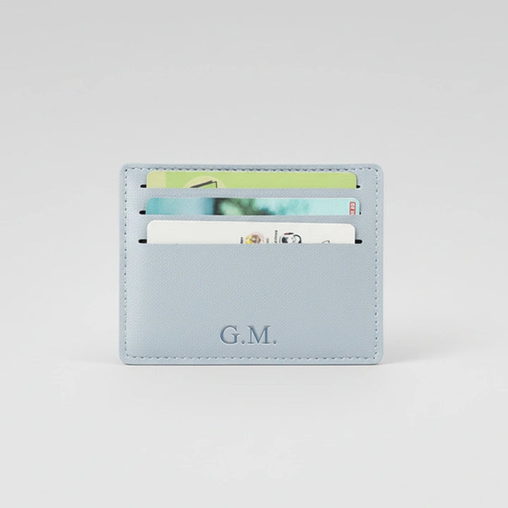 Personalized Leather Card Holder – Slim Genuine Leather Wallet | Custom Credit Card Case | Minimalist Business Card Wallet Gift for Him or Her