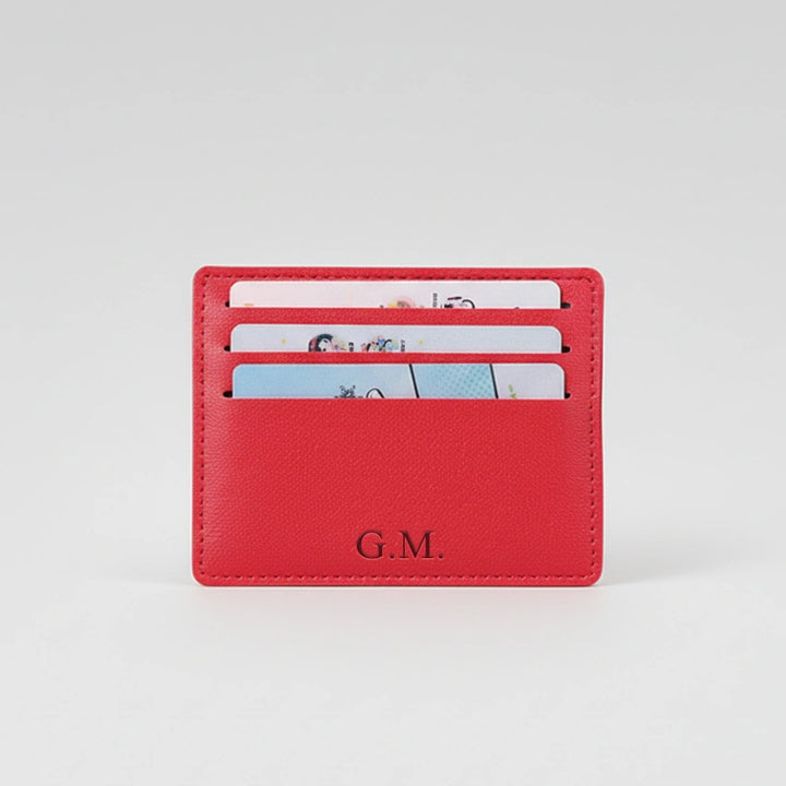 Personalized Leather Card Holder – Slim Genuine Leather Wallet | Custom Credit Card Case | Minimalist Business Card Wallet Gift for Him or Her