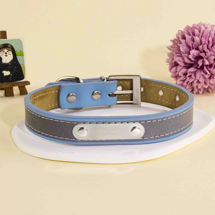 Personalized Leather Dog Collar with Name – Custom Engraved Pet ID Collar | Adjustable Dog Accessory