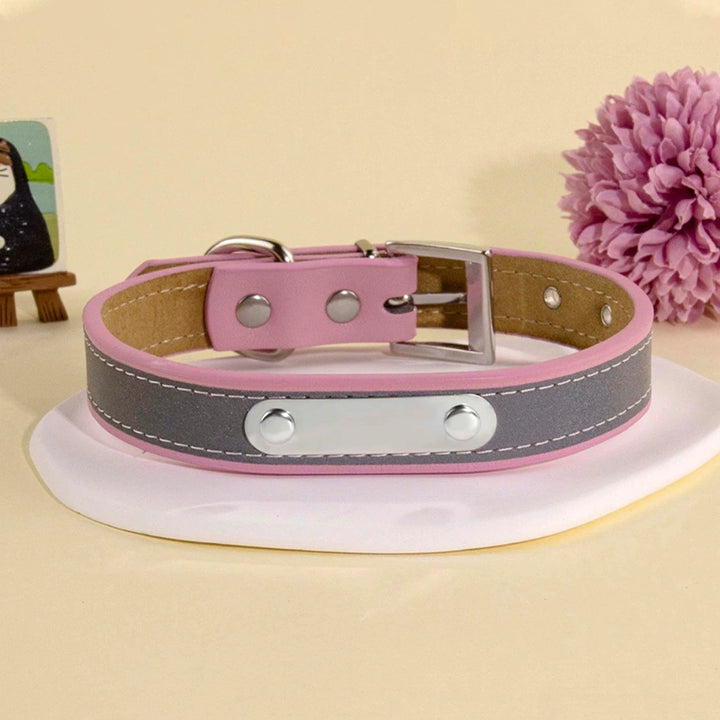 Personalized Leather Dog Collar with Name – Custom Engraved Pet ID Collar | Adjustable Dog Accessory