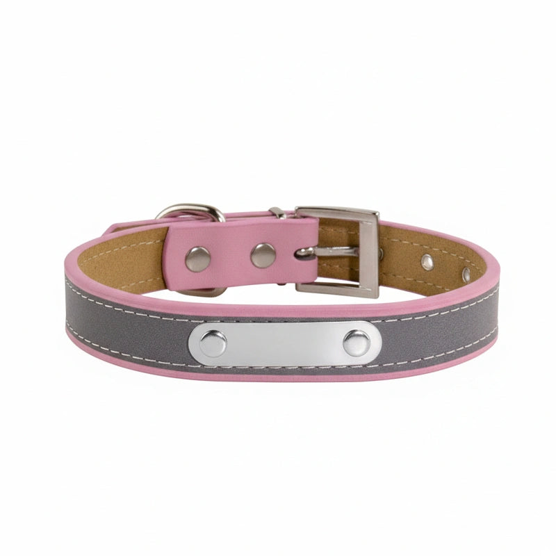 Personalized Leather Dog Collar with Name – Custom Engraved Pet ID Collar | Adjustable Dog Accessory