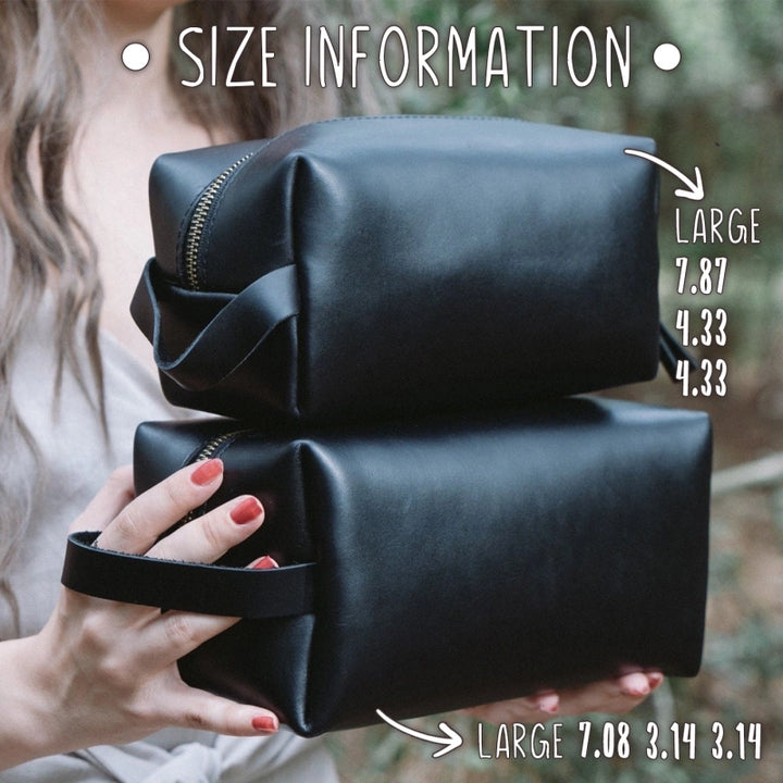 Personalized Leather Dopp Kit for Men – Custom Toiletry Bag | Distressed Leather Travel Bag | Valentine’s Day Gift for Him