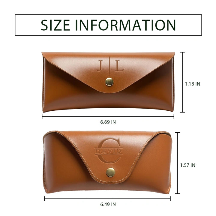 Personalized Leather Glasses Case – Handmade Custom Eyewear Protector, Minimalist Gift for Him or Her, Anniversary & Valentine’s Day Gift