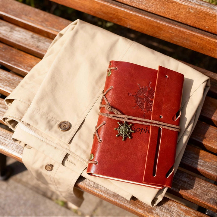 Personalized Leather Journal with Name – Custom Retro Notebook, Valentine’s Day & Anniversary Gift for Him or Her