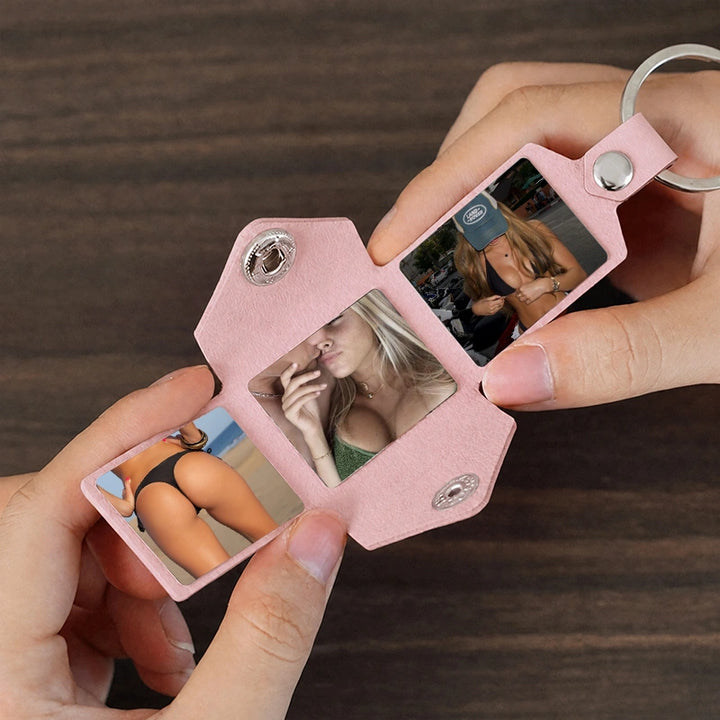 "Our Secret Gallery" Custom Leather Photo Album Keychain