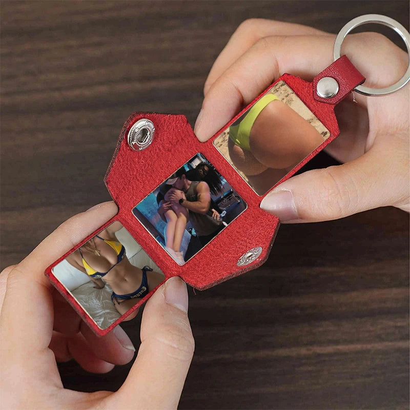 "Our Secret Gallery" Custom Leather Photo Album Keychain
