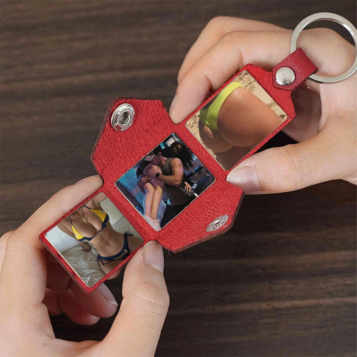 "Our Secret Gallery" Custom Leather Photo Album Keychain