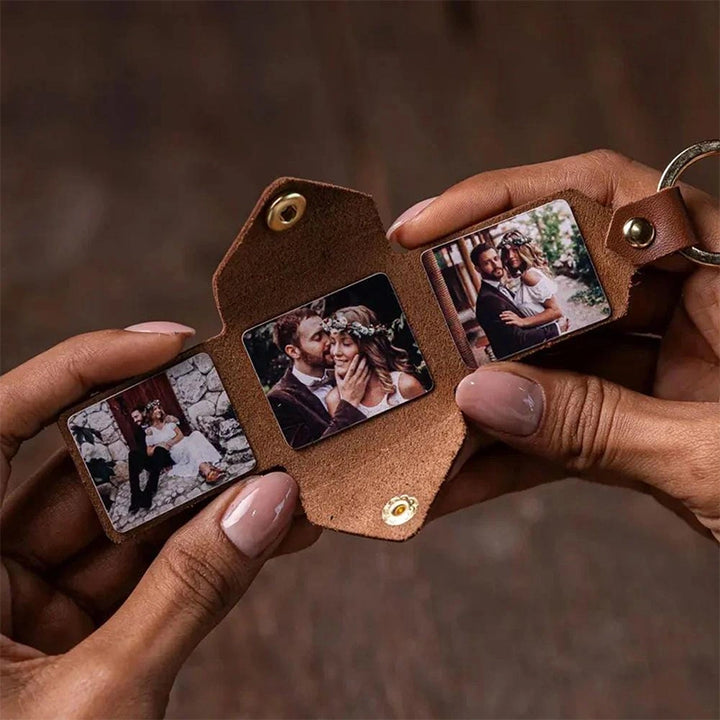 "Our Secret Gallery" Custom Leather Photo Album Keychain