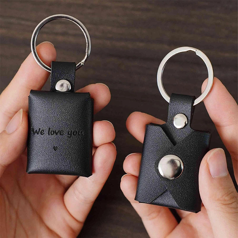 "Our Secret Gallery" Custom Leather Photo Album Keychain