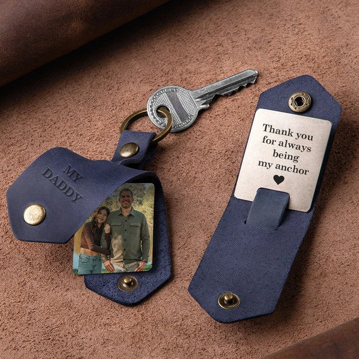 Custom Photo Keychain Anniversary & Father's Day Gift