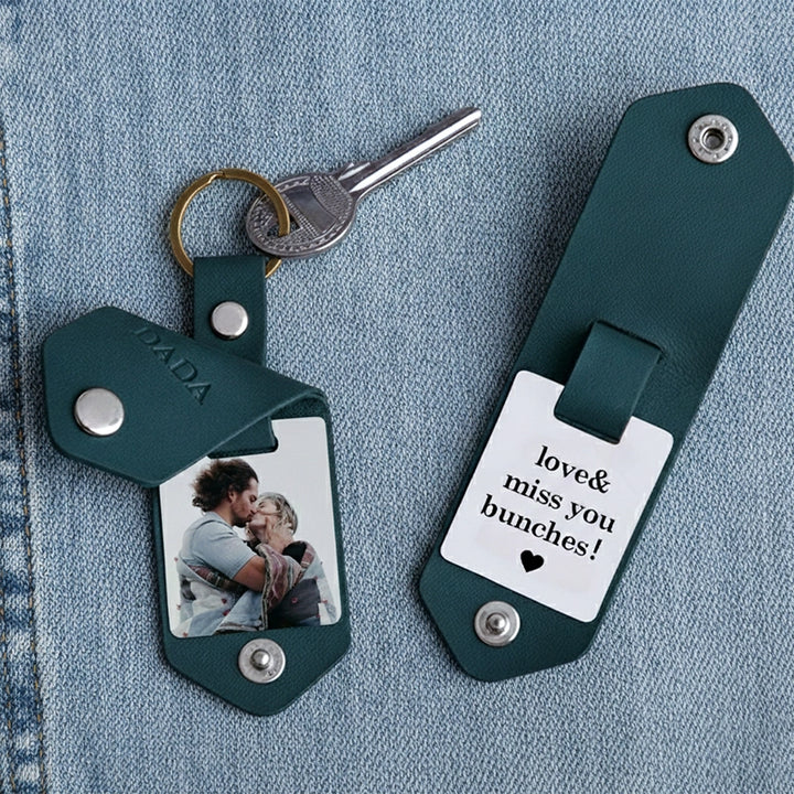 Personalized Leather Photo Keychain for Him – Naughty & Meaningful Custom Picture Keychain Gift