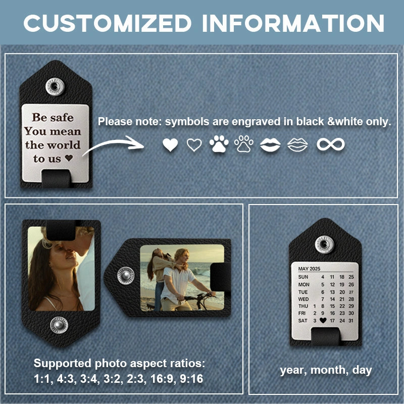 Personalized Leather Photo Keychain for Him – Naughty & Meaningful Custom Picture Keychain Gift