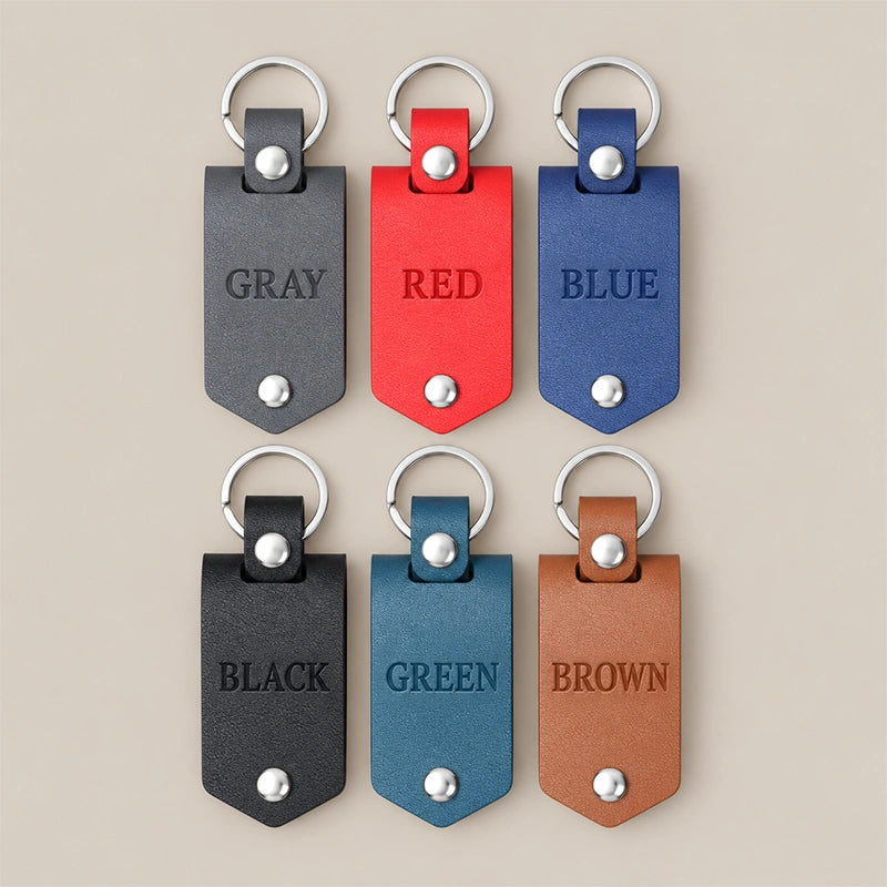 The "Our Secret" Personalized Leather Photo Keychain - Custom Private Keepsake Gift For Him