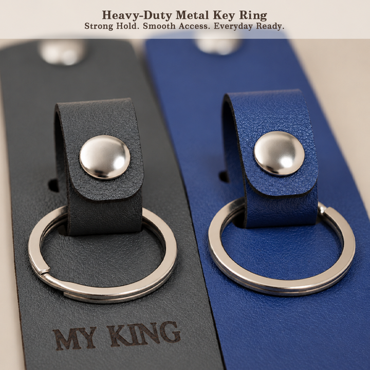 The "Our Secret" Personalized Leather Photo Keychain - Custom Private Keepsake Gift For Him