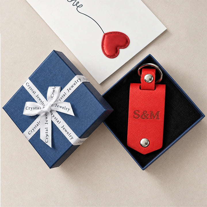 The "Our Secret" Personalized Leather Photo Keychain - Custom Private Keepsake Gift For Him