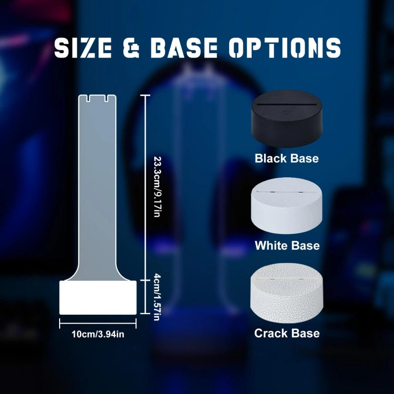 Personalized LED Headphone Stand – Custom RGB Gamer Desk Organizer & Headset Display