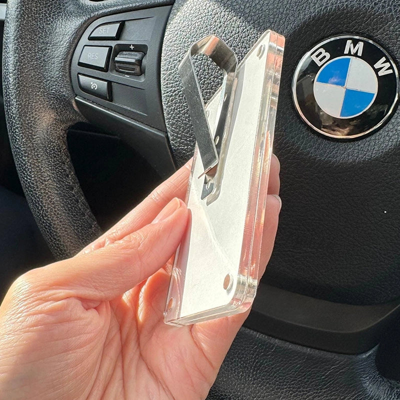 Personalized Long Distance Car Visor Clip – Custom Photo Gift to Keep Your Love Close on Every Drive