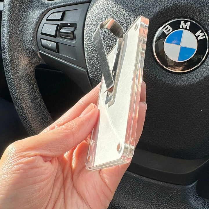 Personalized Long Distance Car Visor Clip – Custom Photo Gift to Keep Your Love Close on Every Drive