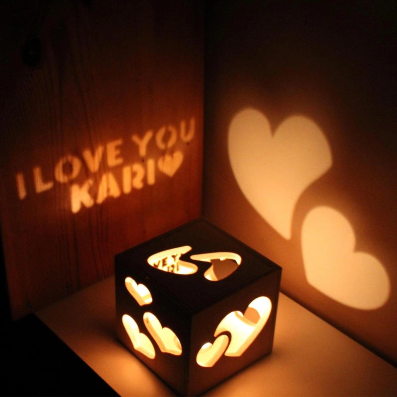 Personalized Magic Projection Box – Custom Message Light Gift for Girlfriend, Wife & Couples