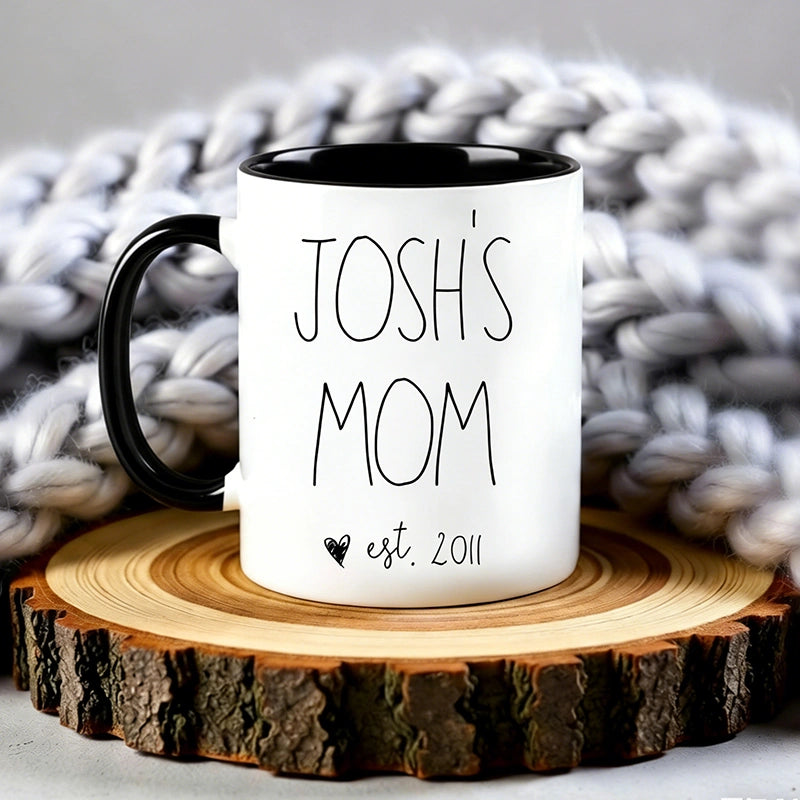 Personalized “Mama Est.” Coffee Mug – Custom Year Mug for New Mom