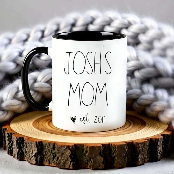Personalized “Mama Est.” Coffee Mug – Custom Year Mug for New Mom