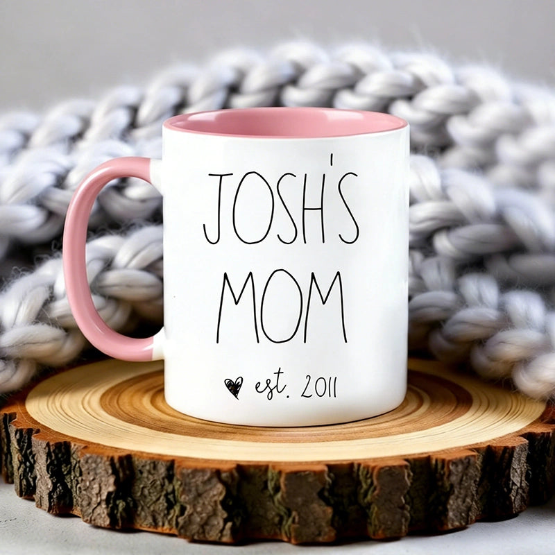 Personalized “Mama Est.” Coffee Mug – Custom Year Mug for New Mom