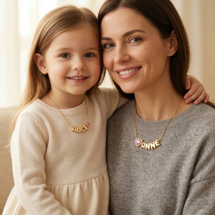 Colar com inicial em formato de bolha personalizada – Pingente com letra personalizada em prata de lei ou ouro 18K