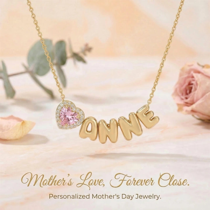 Colar com inicial em formato de bolha personalizada – Pingente com letra personalizada em prata de lei ou ouro 18K