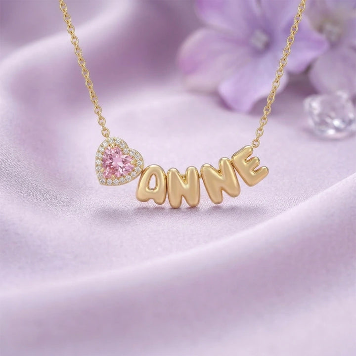 Colar com inicial em formato de bolha personalizada – Pingente com letra personalizada em prata de lei ou ouro 18K