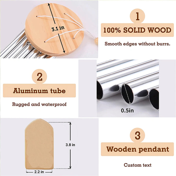 Personalized Mother’s Day Wind Chime with Birth Month Flowers – Custom Grandma Gift, Family Names Wind Chimes for Mom, Nana Garden Decor