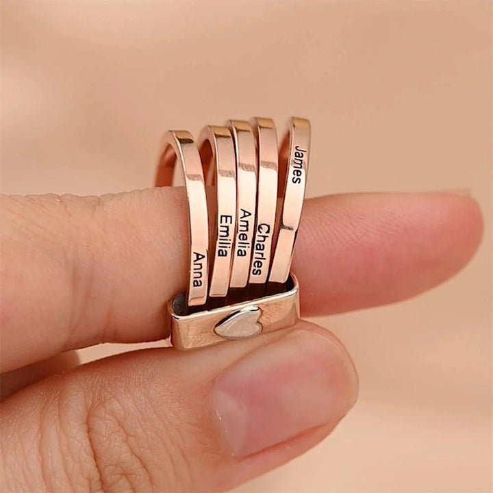 Personalized Name Stacking Rings – Custom Engraved Family Rings for Mom | Sterling Silver Jewelry Gift