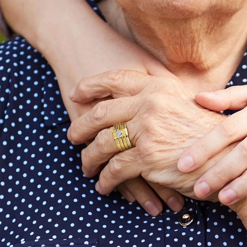 Personalized Name Stacking Rings – Custom Engraved Family Rings for Mom | Sterling Silver Jewelry Gift