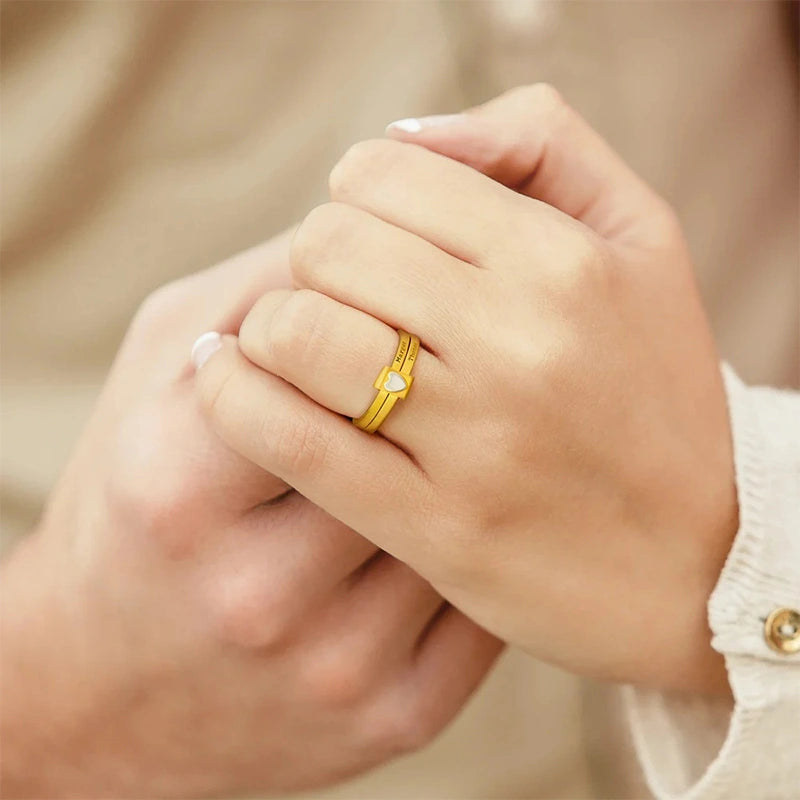 Personalized Name Stacking Rings – Custom Engraved Family Rings for Mom | Sterling Silver Jewelry Gift