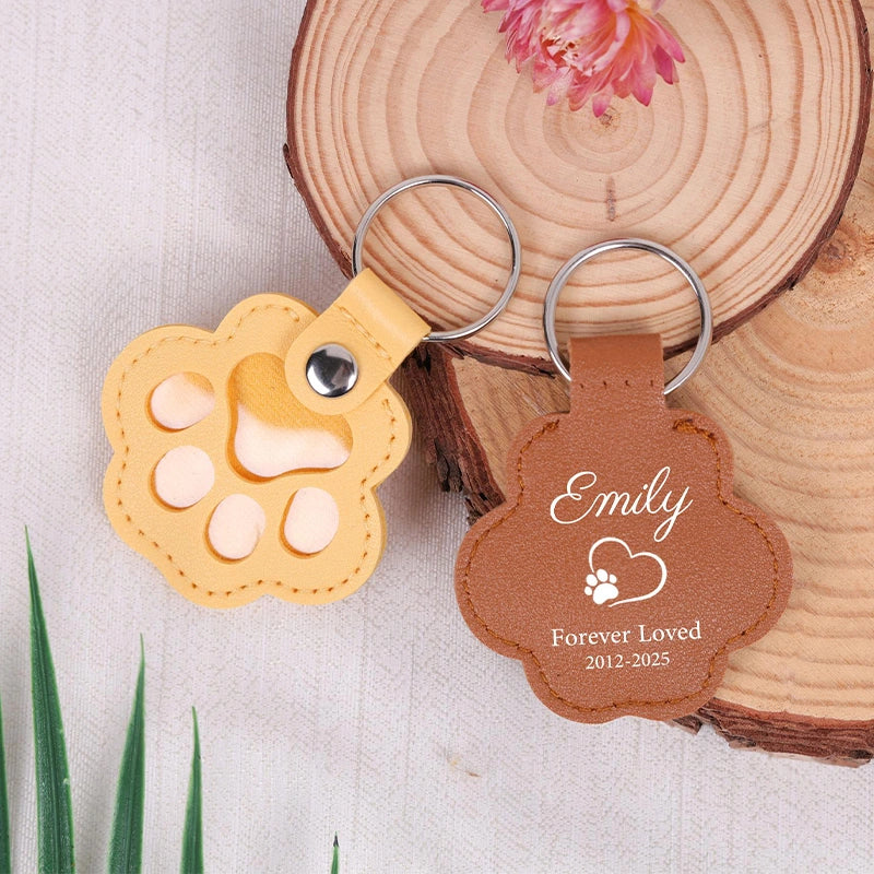 Personalized Pet Fur Memorial Keychain – Custom Pet Keepsake Keychain
