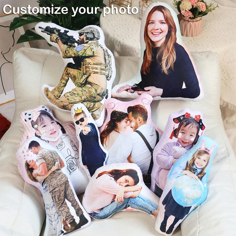 Personalized Photo Body Pillow Doll – Custom Face Cushion, DIY Humanoid Plush Gift for Couples, Boyfriend, Girlfriend, Parents