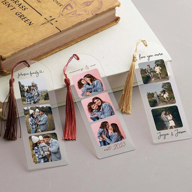 Personalized Photo Bookmark – Custom Acrylic Bookmark with Picture, Christmas Gift for Readers, Photo Keepsake Gift for Her