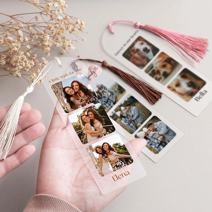 Personalized Photo Bookmark – Custom Acrylic Bookmark with Picture, Christmas Gift for Readers, Photo Keepsake Gift for Her