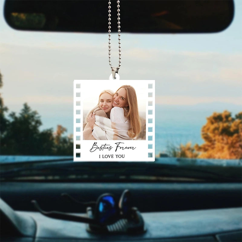 Personalized Photo Car Ornament – Custom Drive Safe Gift for Boyfriend, Anniversary, First Car & Valentine’s Day Keepsake