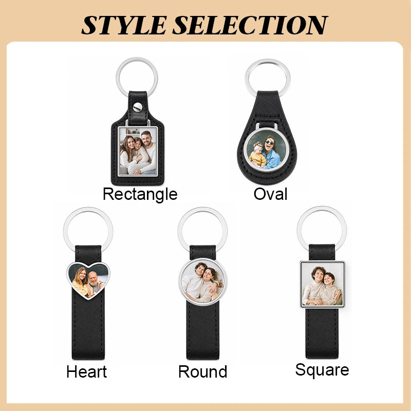 Personalized Photo Keychain for Him – Custom Picture Keyring Gift for Dad & Couples