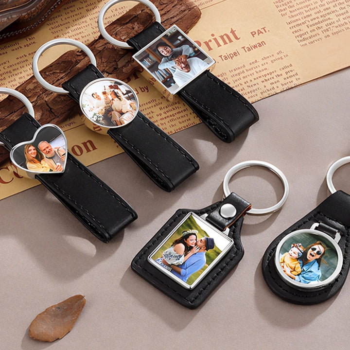 Personalized Photo Keychain for Him – Custom Picture Keyring Gift for Dad & Couples