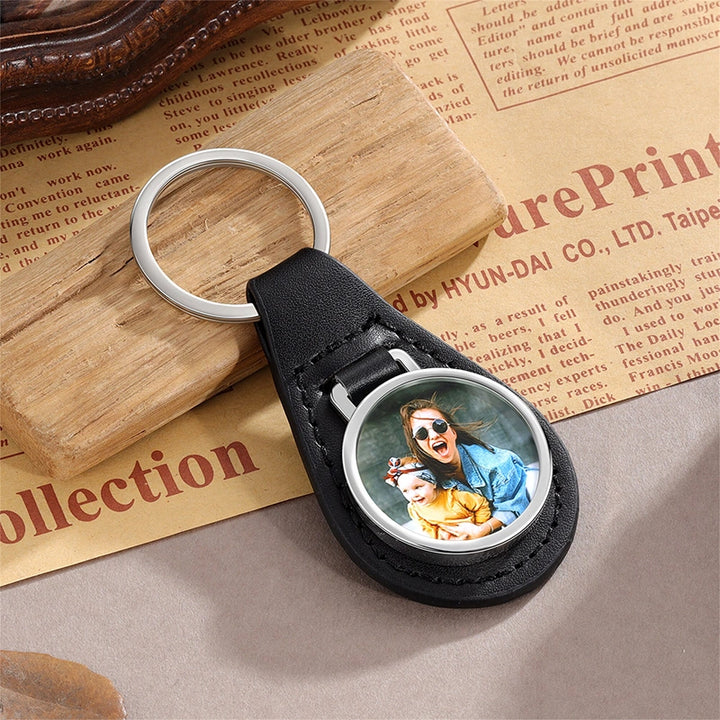 Personalized Photo Keychain for Him – Custom Picture Keyring Gift for Dad & Couples