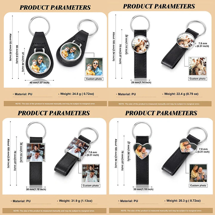 Personalized Photo Keychain for Him – Custom Picture Keyring Gift for Dad & Couples