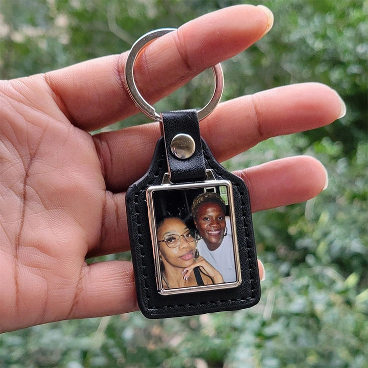 Personalized Photo Keychain for Him – Custom Picture Keyring Gift for Dad & Couples