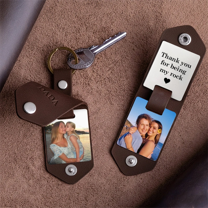 Personalized Photo Keychain for Mom – Custom Leather Keepsake Gift for Mother’s Day