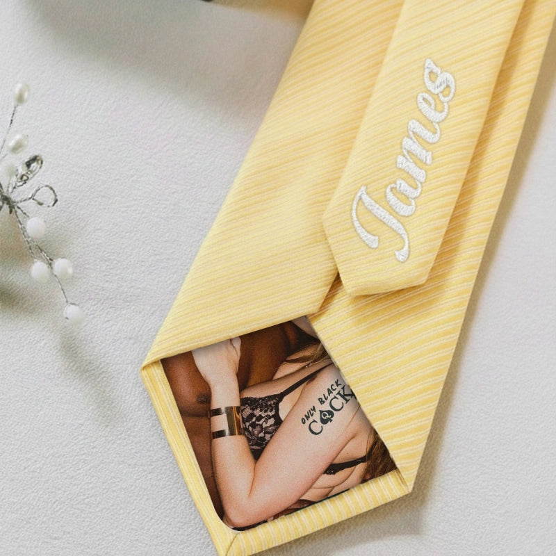 Personalized Photo Tie – Custom Picture Tie Patch Gift for Dad, Groom & Anniversary