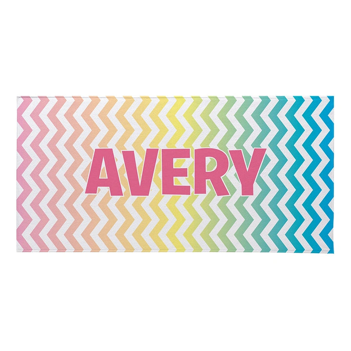 Personalized Pretty Pattern Beach Towel with Name – Stylish Vacation Essential for Beach Lovers